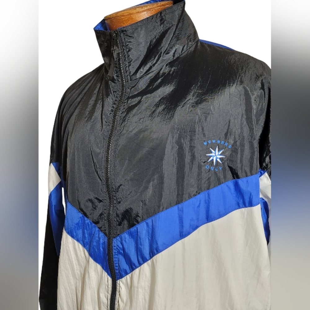 Vintage Members Only Windbreaker Polyester Jacket Mens XL Multicolor BP